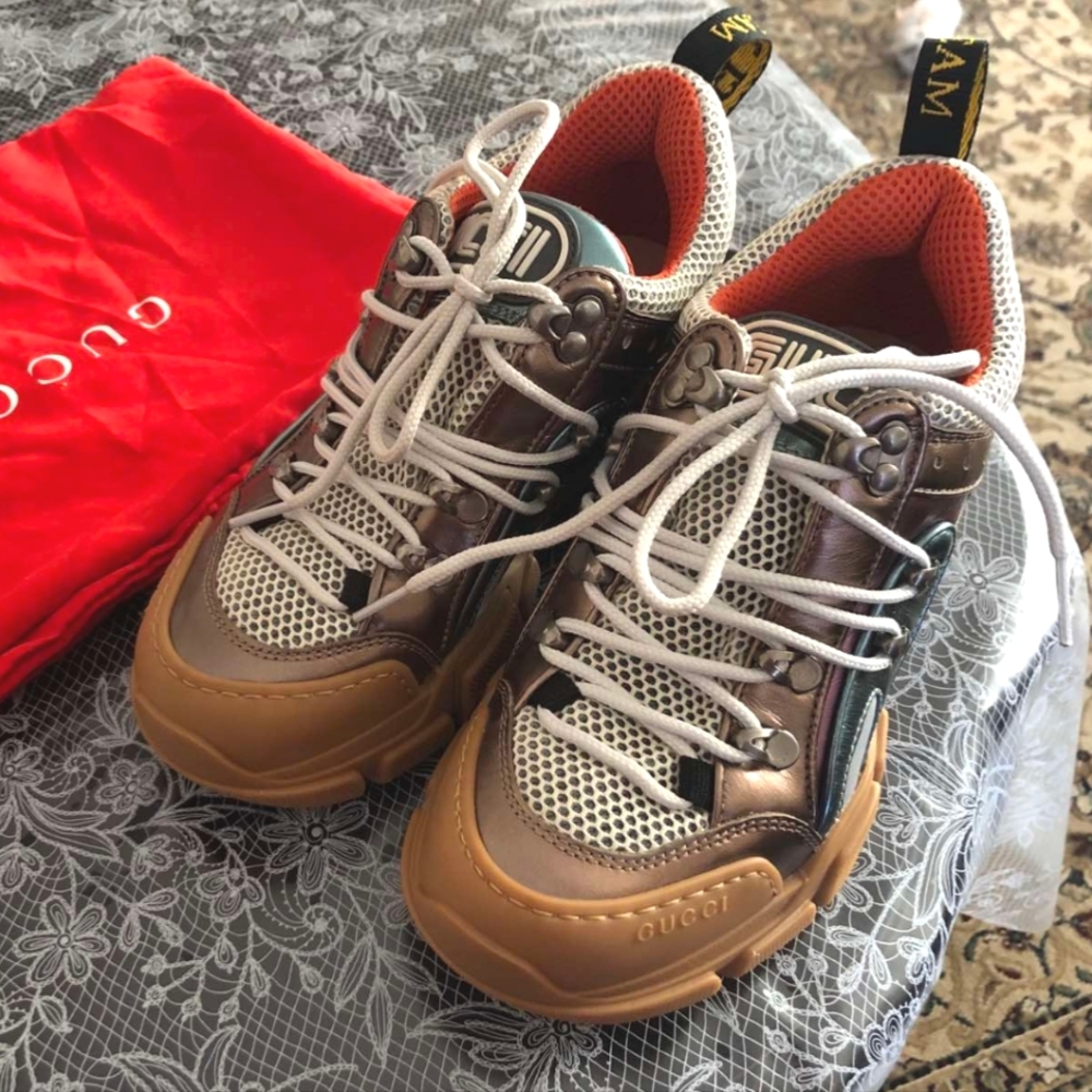 Size 5 - Gucci Flashtrek Multi-Color Metallic W Sneakers